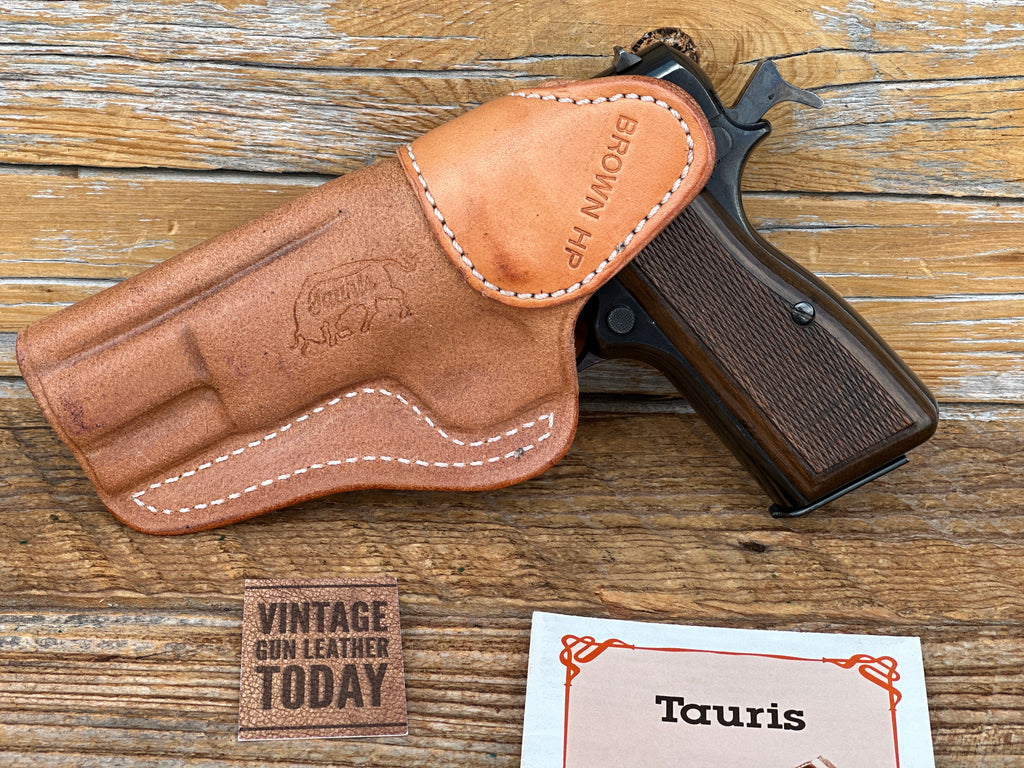 Mike Taurisano Rough Side Out Leather IWB Holster For Browning Hi Power Right