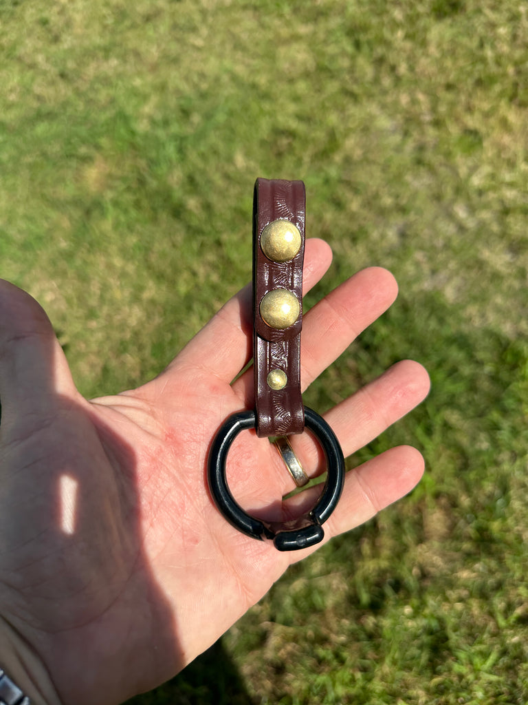Don Hume Fairfax Brown Leather PR24 Baton Ring Holder 1 1/2 Diameter Brass Snaps