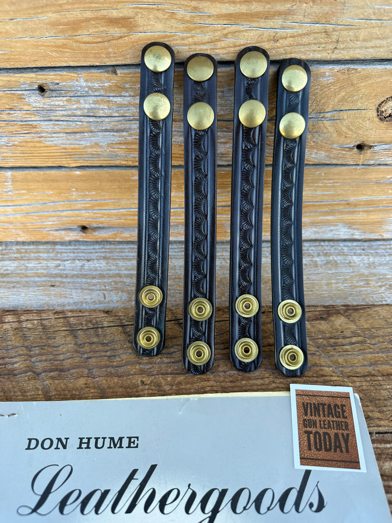 Don Hume Dark MS Brown Basket Leather 3/4 Wide 4 Keeper Set Brass For Duty Belt