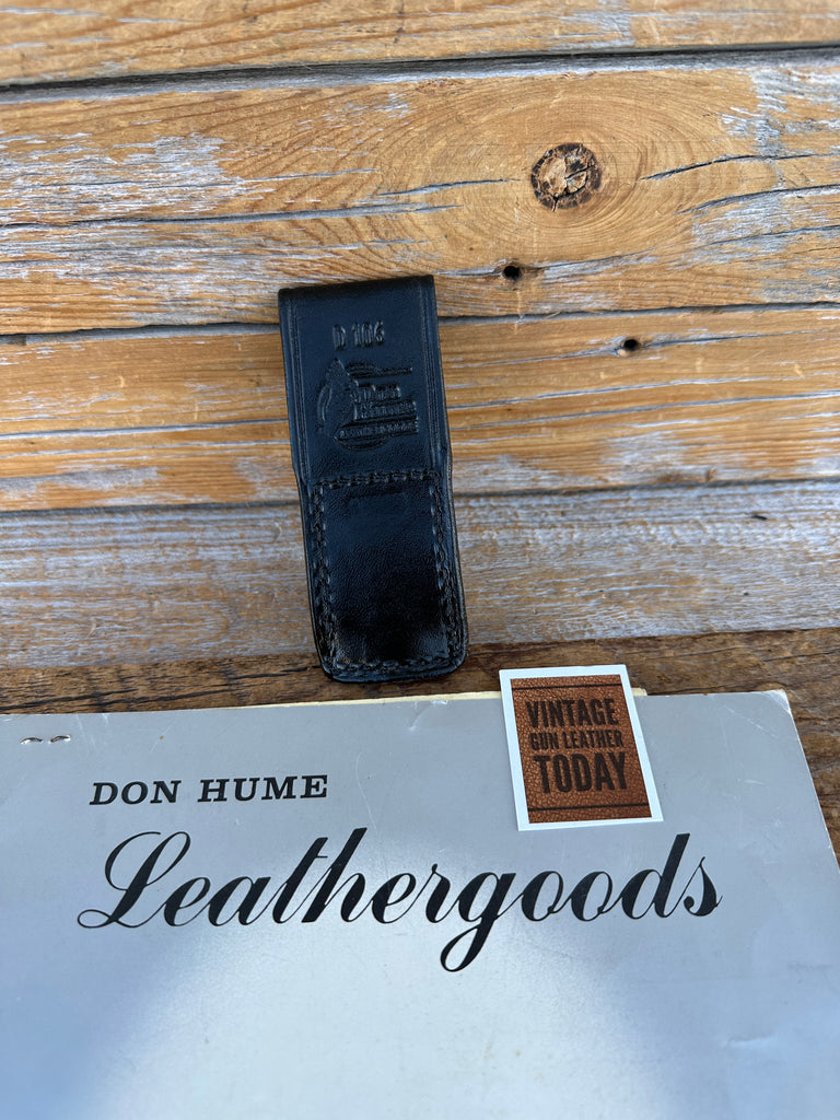 Don Hume Duty Black Leather Small Flashlight Holder 3/4" Diameter 1 3/4" Slot