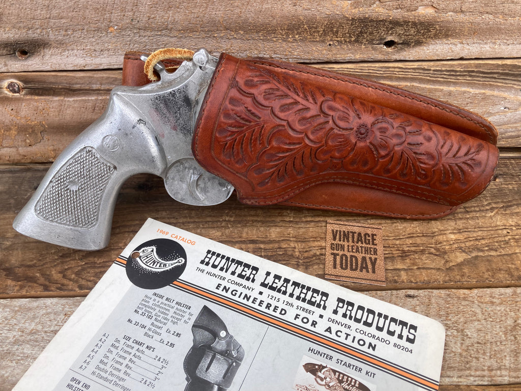 Vintage Hunter Frontier Hand Floral Carved Holster For Colt S&W Webley Revolver