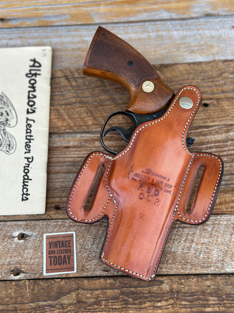 Alfonsos F60 Plain Brown leather Lined Holster For Colt Python S&W L 4"