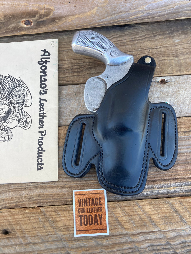 Alfonso's Plain Black Leather Holster For S&W Model 36 Chief Special Revolver 2