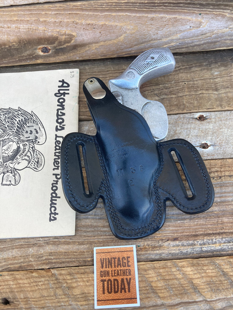 Alfonso's Plain Black Leather Holster For S&W Model 36 Chief Special Revolver 2