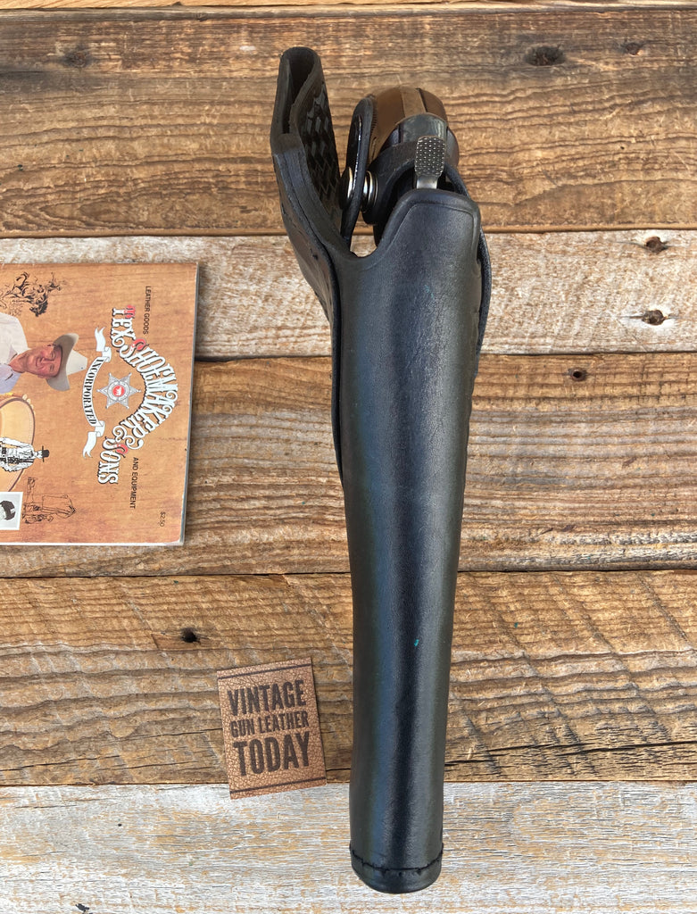 Vintage Tex Shoemaker Black Basketweave Leather 35K Holster 6 K Frame Revolver