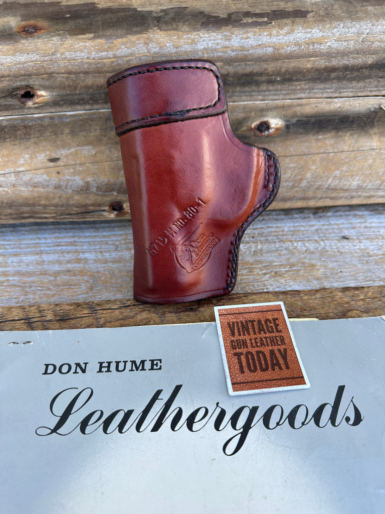 Vintage Don Hume H715 80-1 Brown Leather Open Top IWB Holster For Kel Tec P11 9m