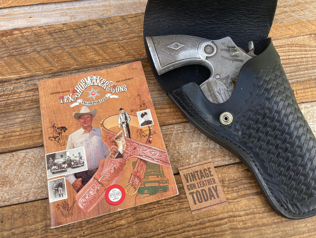 Tex Shoemaker Black Basketweave Leather Swivel Flap Holster For S&W N Revolver 4