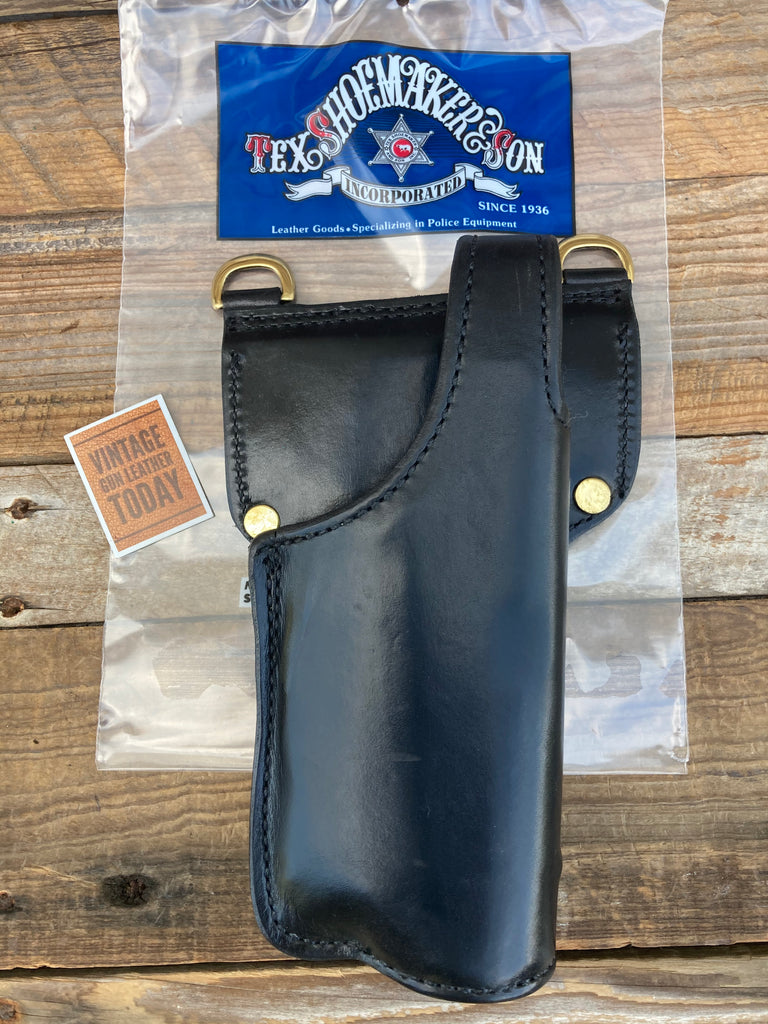 Tex Shoemaker Plain Black Leather Duty Holster For GLOCK 17 22 31 w/ Light