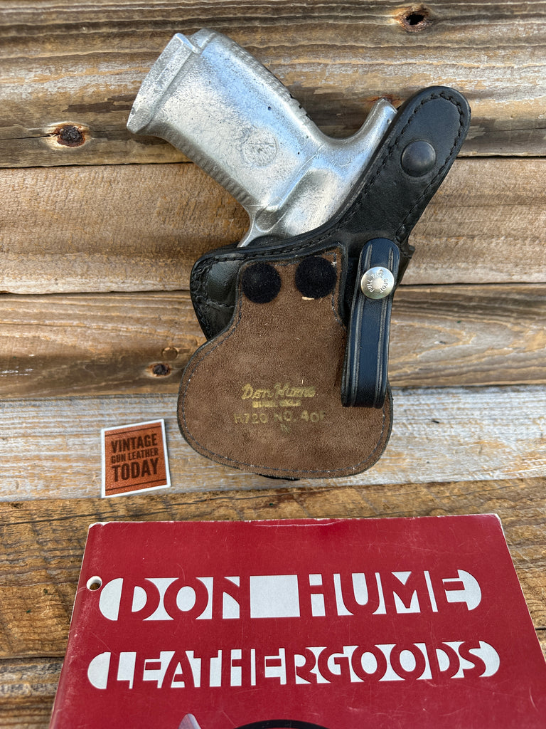 Vintage Don Hume H720 Black Leather Paddle Holster For Sigma 40F 9F LEFT