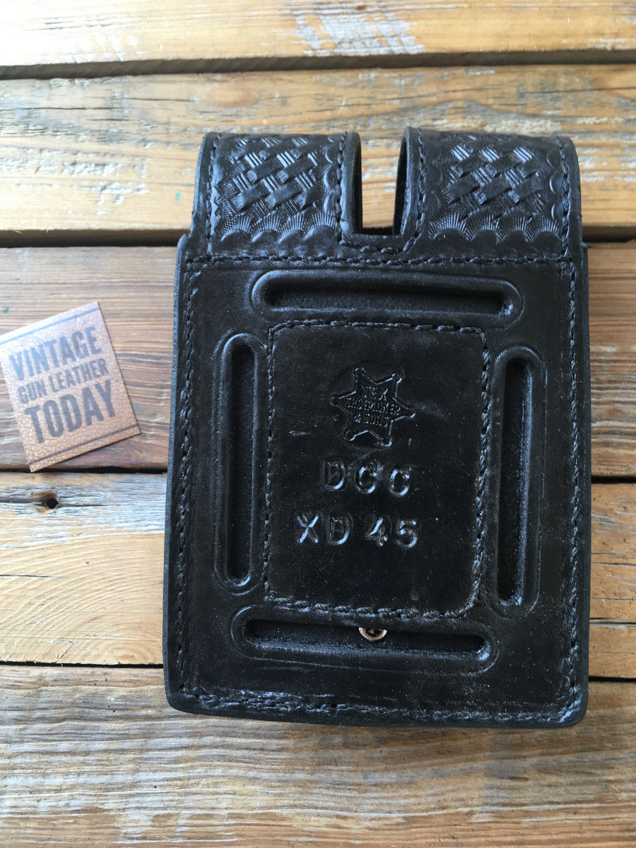Pochette Porte-chargeur Double Cuir Tex Shoemaker & Sons, Noir, Modèle 10040