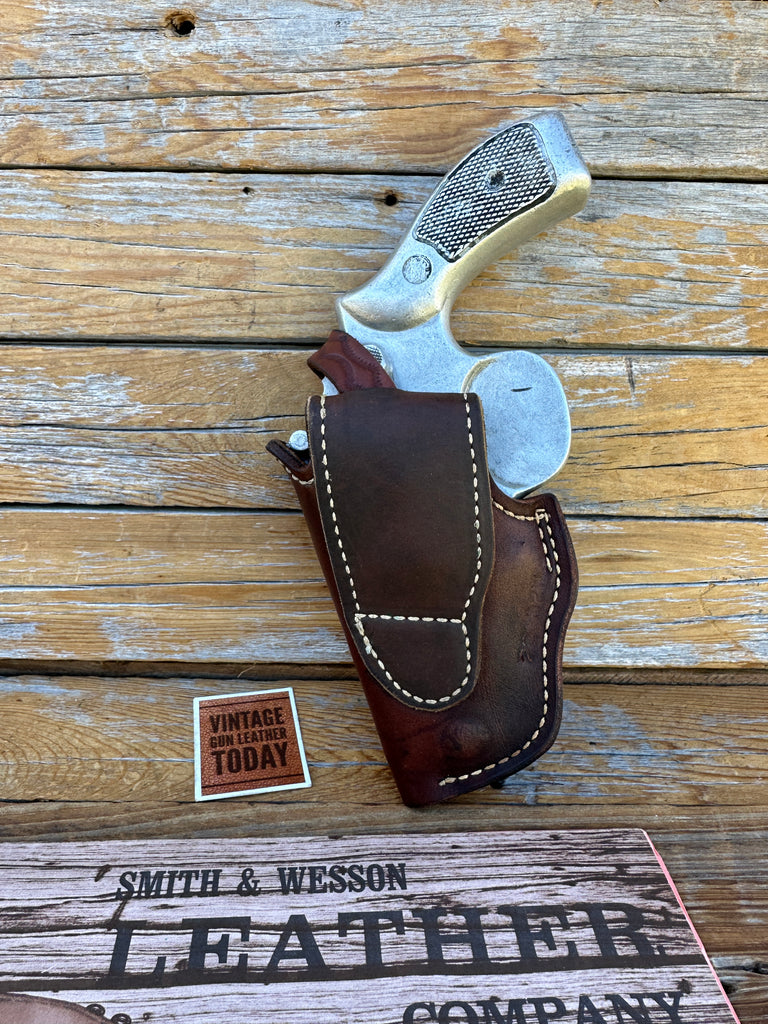 S&W 22 32W Brown Leather Lined Basketweave Holster For S&W K Colt Ruger Dan #2