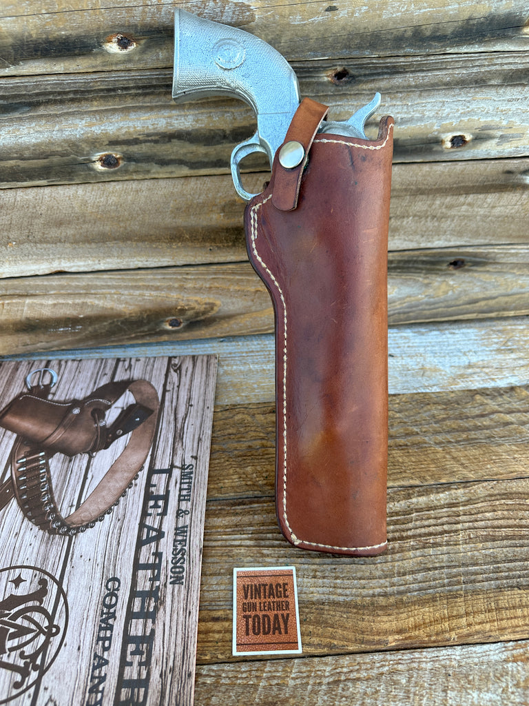 S&W 22 07 Brown Leather Lined Holster For Colt Army Hi Standard Revolver 7" 7.5"