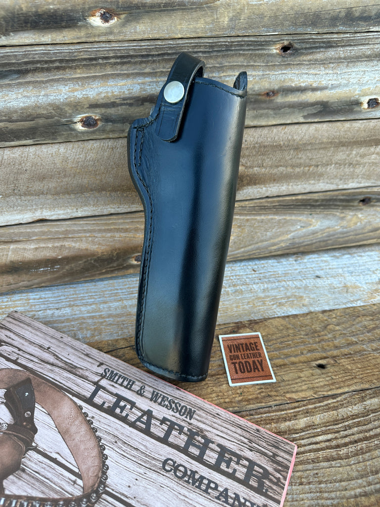 S&W 22 06 Black Leather Lined Holster For Colt Peacemaker Ruger Super Single Six