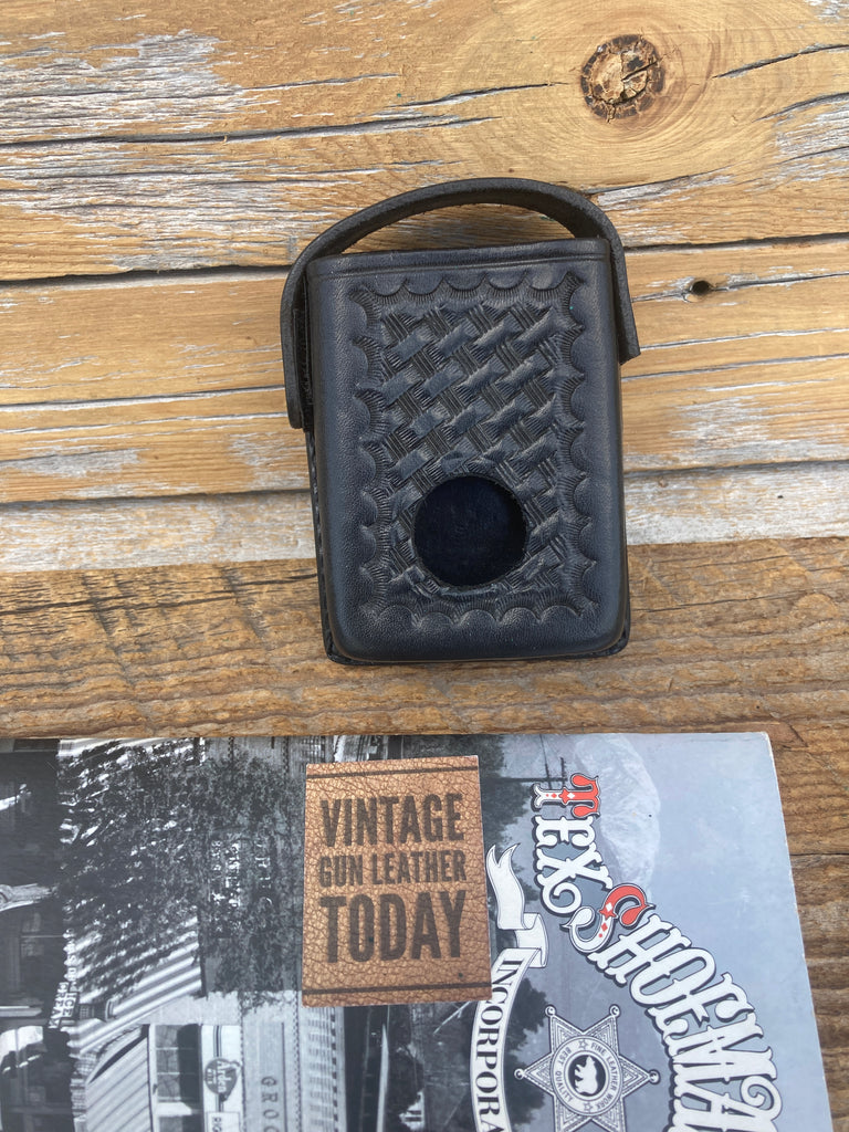 Tex Shoemaker Black Basketweave Duty Panic Button Mic K9 Multi Use Case Box