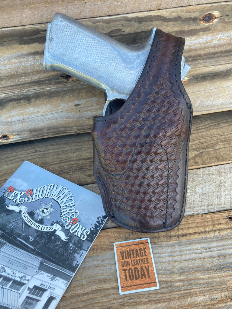 Tex Shoemaker Cordovan Basketweave Front Break Holster For S&W 4566 Square Auto