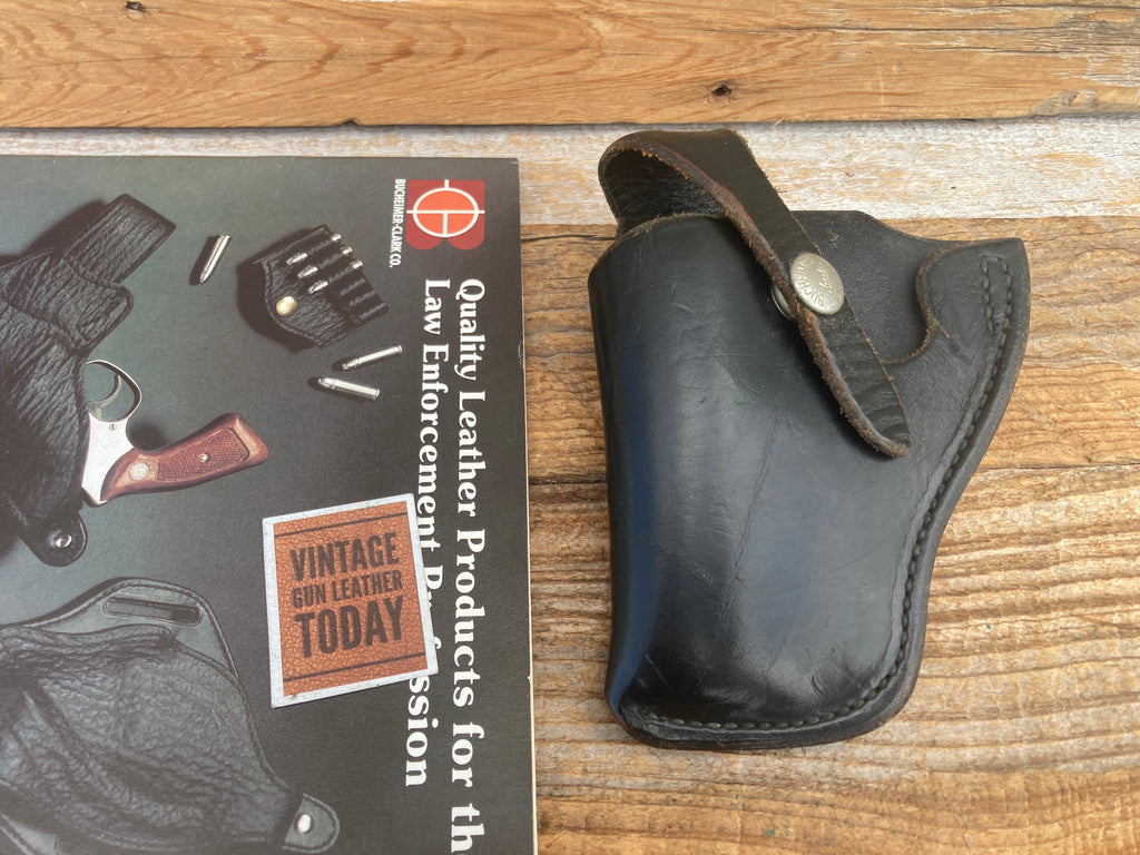 Vintage Bucheimer Pacemaker Plain Black Leather For S&W Kit Charter H&R 3" 4"