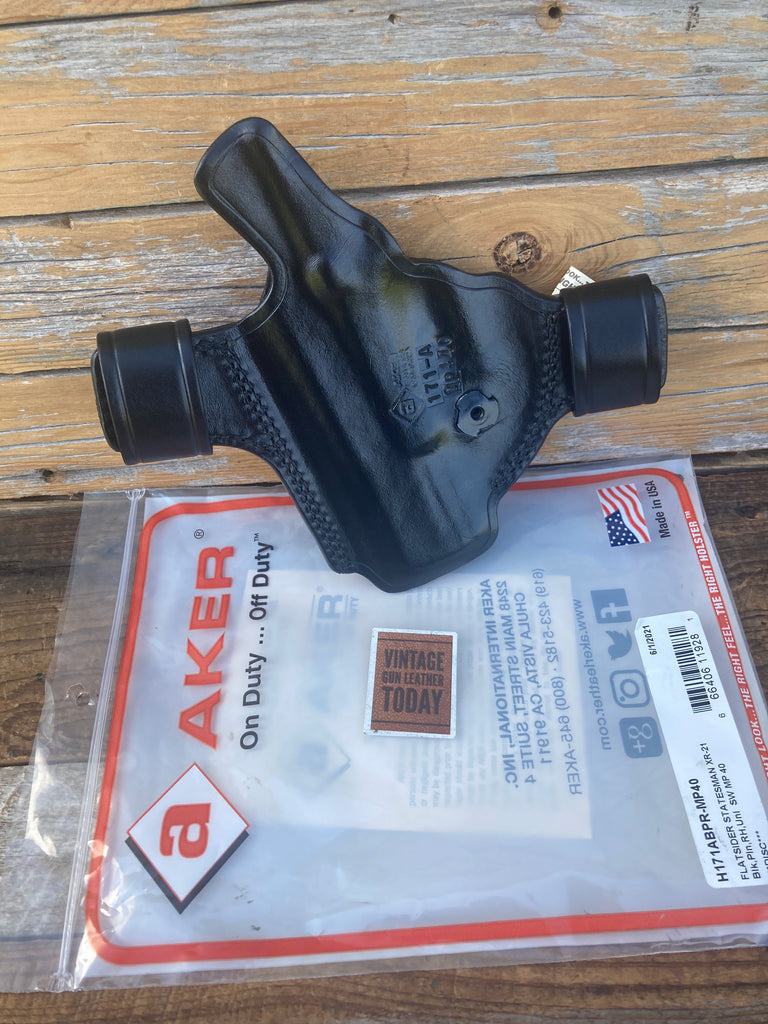 AKER Statesman XR21 Black Leather OWB Holster for S&W M&P MP 40 Right
