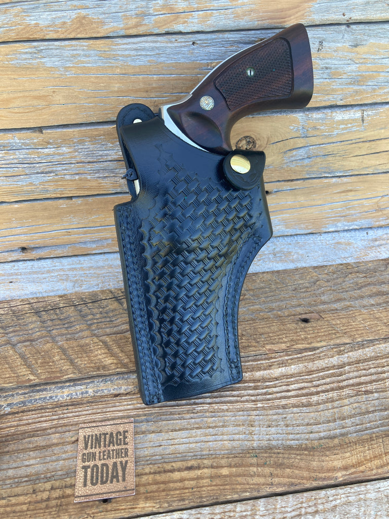 Tex Shoemaker Basketweave Leather 64 Holster For S&W L K Frame Medium Revolver L