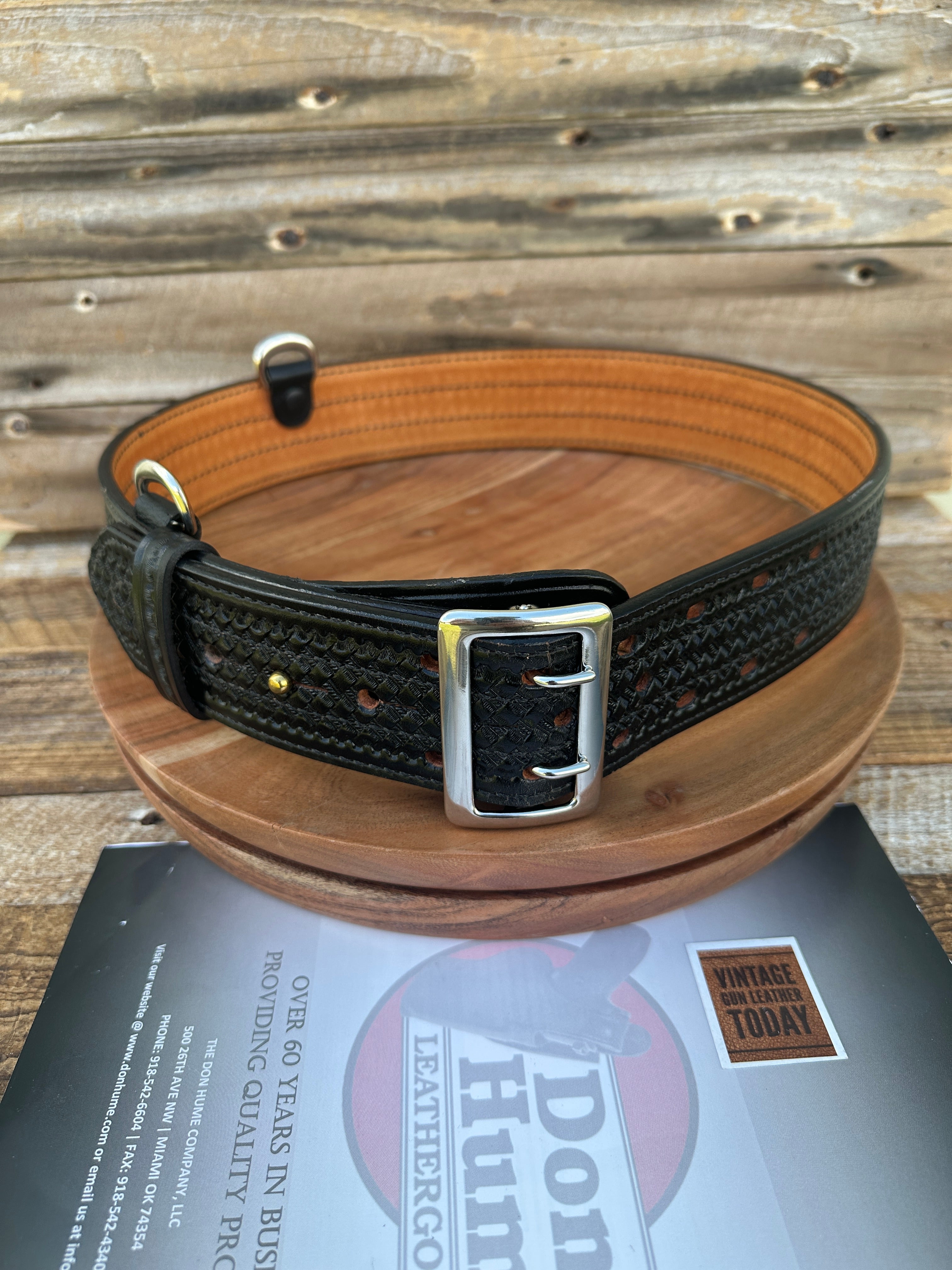 Don Hume SZ 36 Black Basket Leather 2 1/4