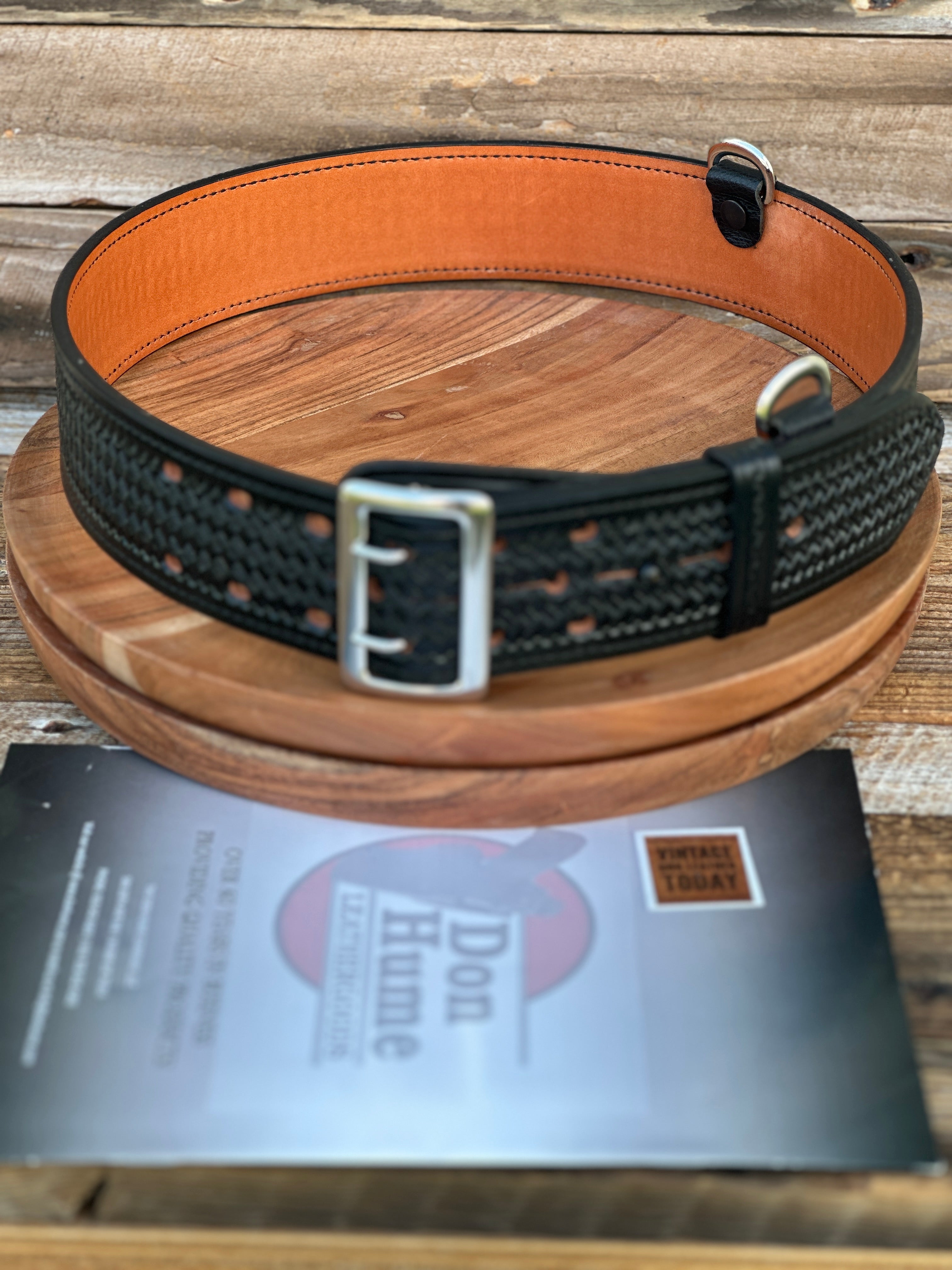 2½-inch-Wide Handmade Leather Belt 36 / Black / Steel