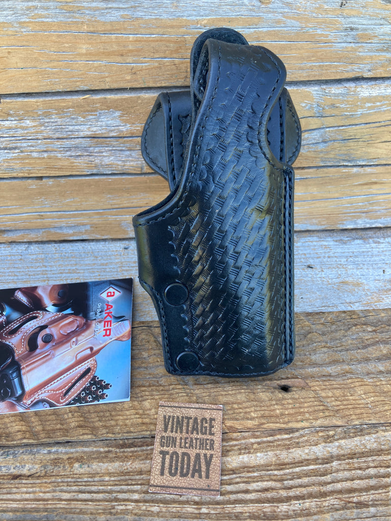 Aker Sentinel Low Ride Duty Holster Black Basketweave Lined For S&W M&P 40