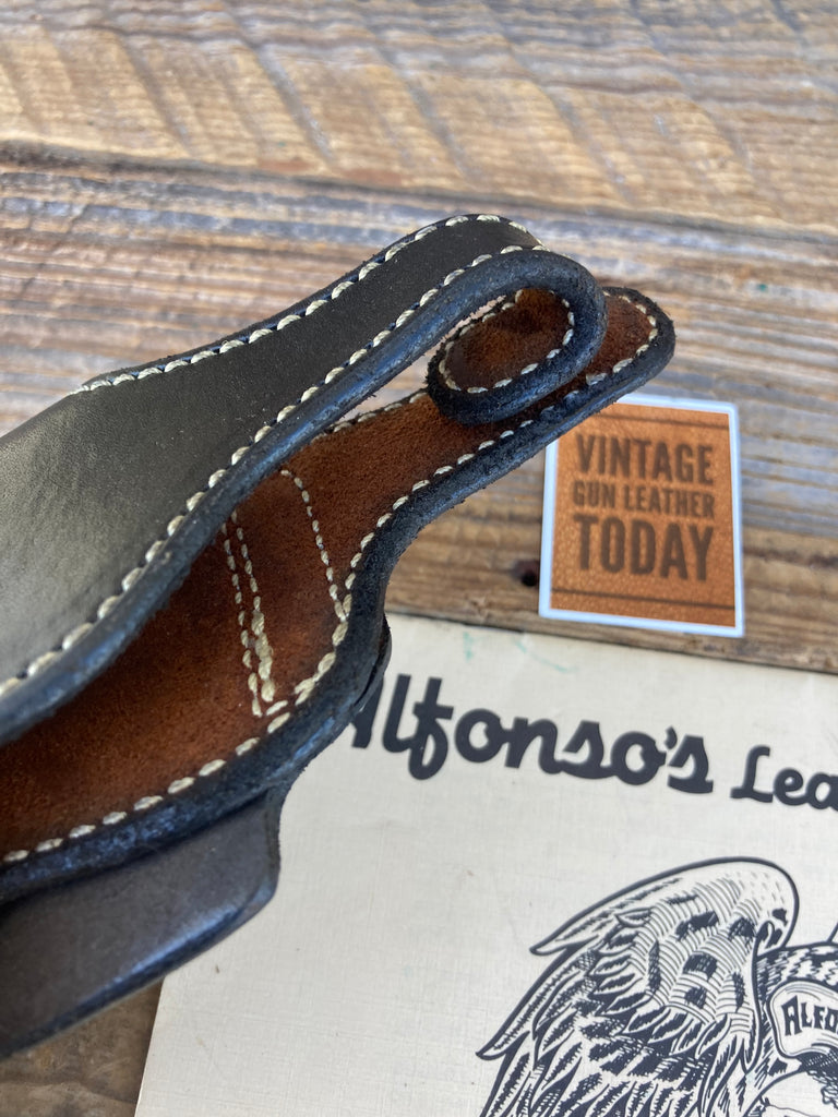 Vintage Alfonsos Plain Black Leather Lined Holster For S&W 469 6906 6904 Left