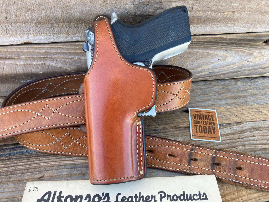 Vintage Alfonsos Plain Brown Leather Lined Holster For S&W 469 6906 6904 Left