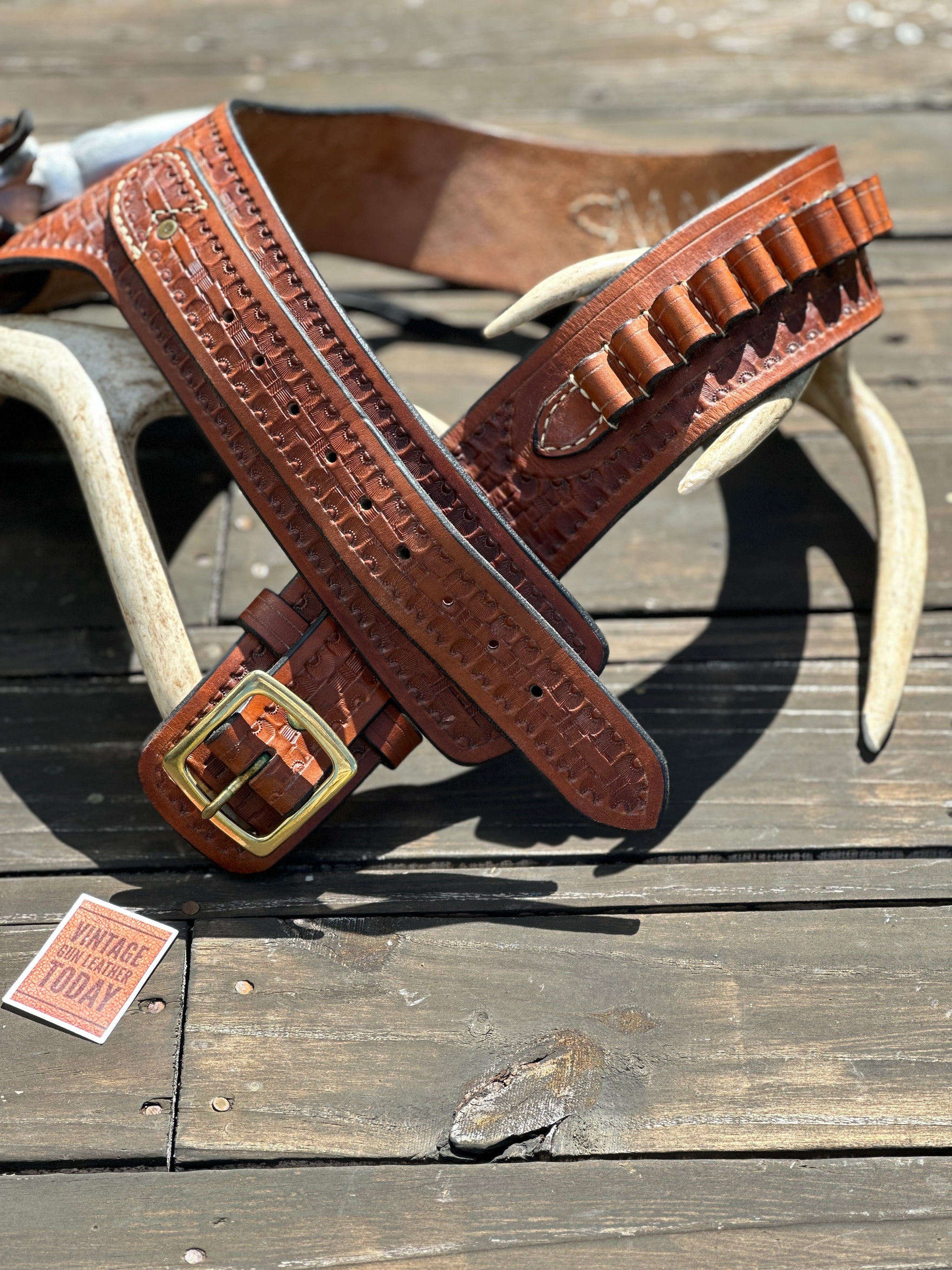 Hand-Tooled Leather Belt – Custom Cowboy Shop