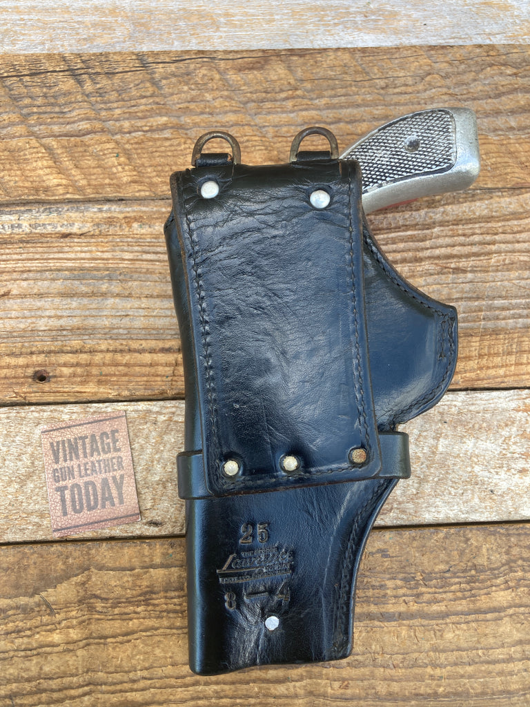 Vintage George Lawrence Black Leather Holster Custom Features For S&W K 2.5" 19