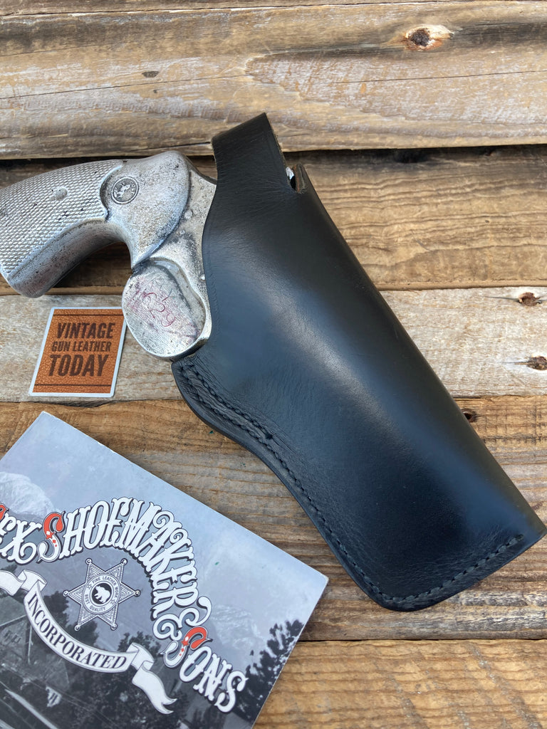 Vintage Tex Shoemaker Plain Black Leather Holster for Python S&W L 686 Revolver
