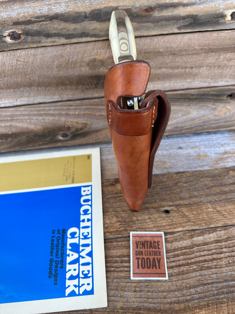 Vintage Bucheimer Hank Sloan Brown Leather OWB Holster For 3" Colt Detective