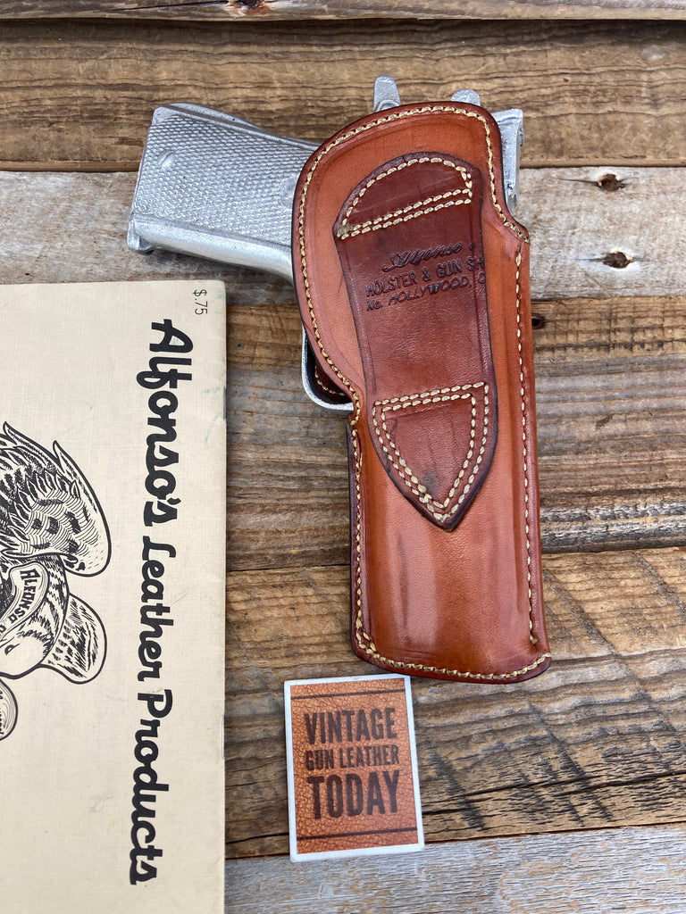 Vintage Alfonsos Brown Leather Lined IWB OWB Holster for Colt Commander 4.25 LFT