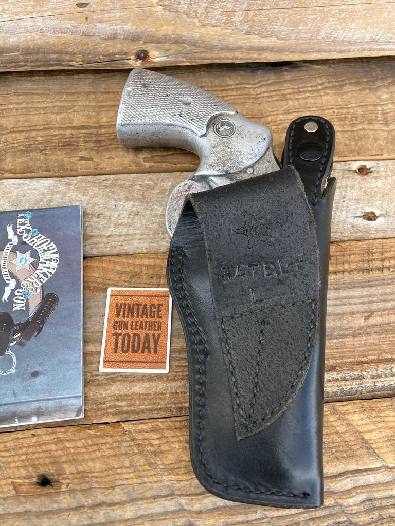 Vintage Tex Shoemaker Plain Black  Holster for Python / S&W L 4" Revolver LEFT