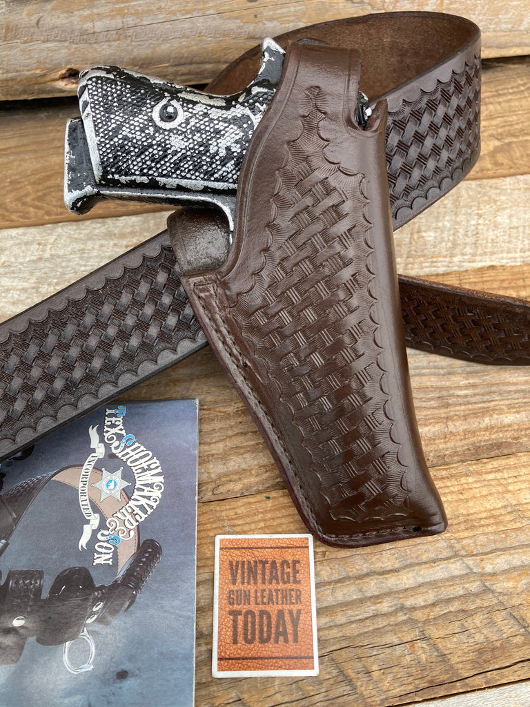 Tex Shoemaker Cordovan Brown Basketweave Holster For Walther PP Special Order