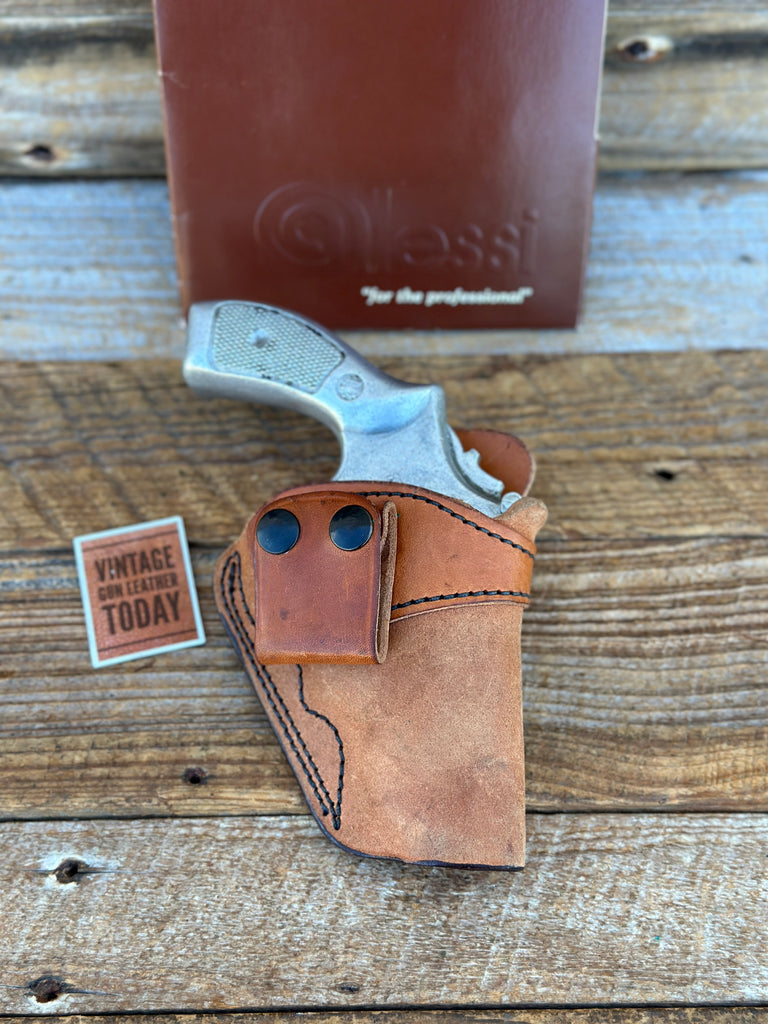 Vintage Lou Alessi Rough Side Out IWB Holster For S&W 2.5" K Medium Revolver