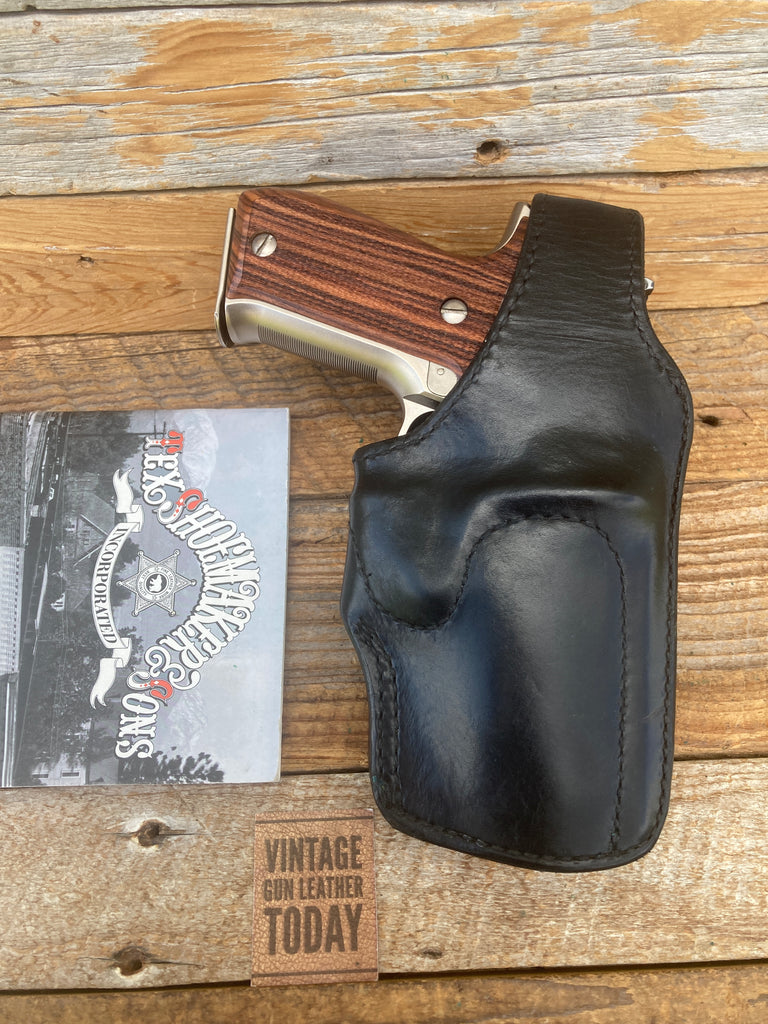 Vintage Tex Shoemaker Black Leather Lined Front Break Holster For Sig P226