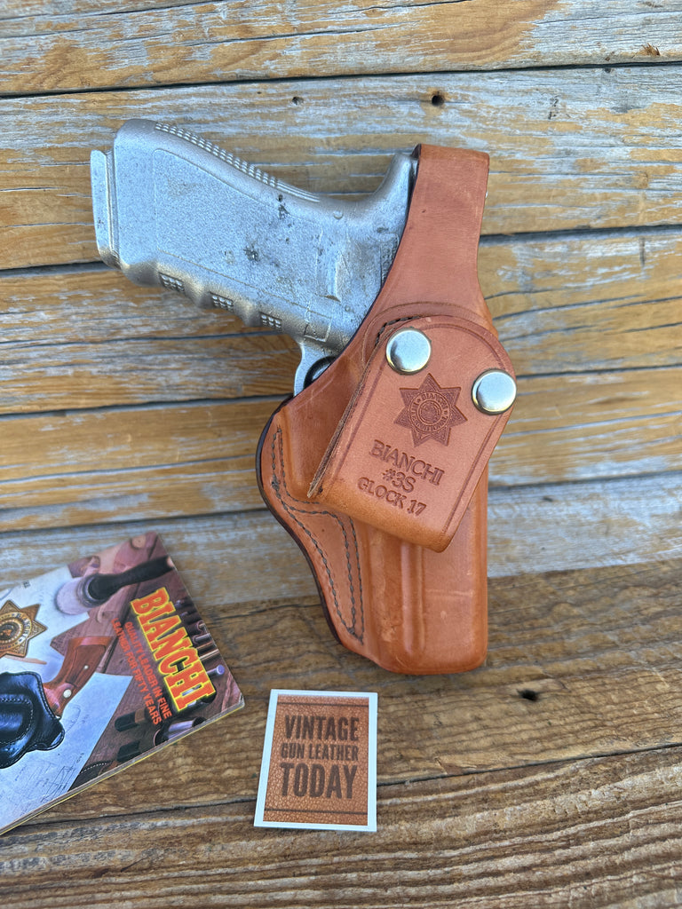 Vintage Bianchi Pistol Pocket Brown Leather IWB Holster For GLOCK G17 G22 G31