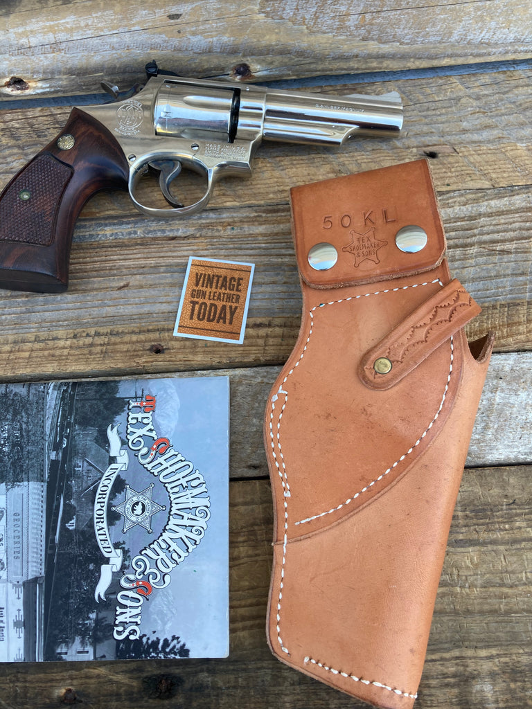 Vintage Tex Shoemaker Brown Basketweave Jordan Holster For S&W K Frame Revolver