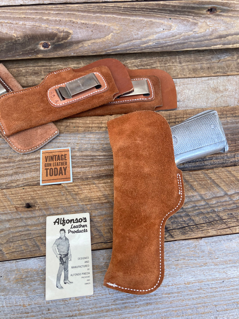 Alfonsos Brown Leather IWB Rough Side Out Holster for Colt 1911 Commander 4.25