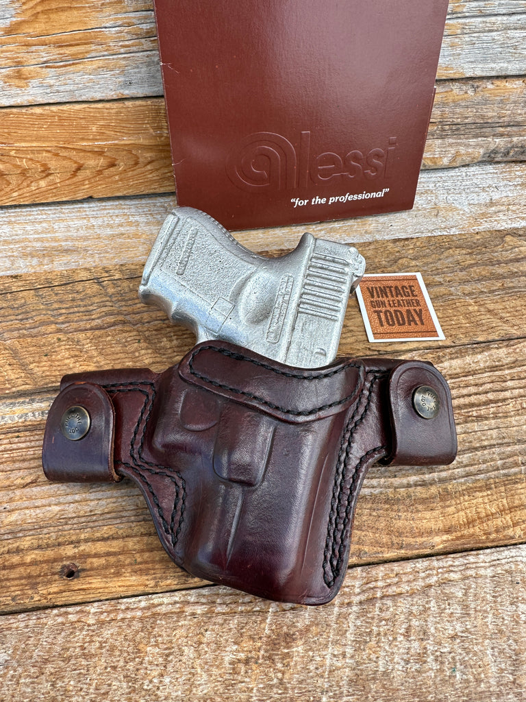 Vintage Lou Alessi CQC-S Brown Leather OWB Holster For GLOCK G26 G27 G33 Right