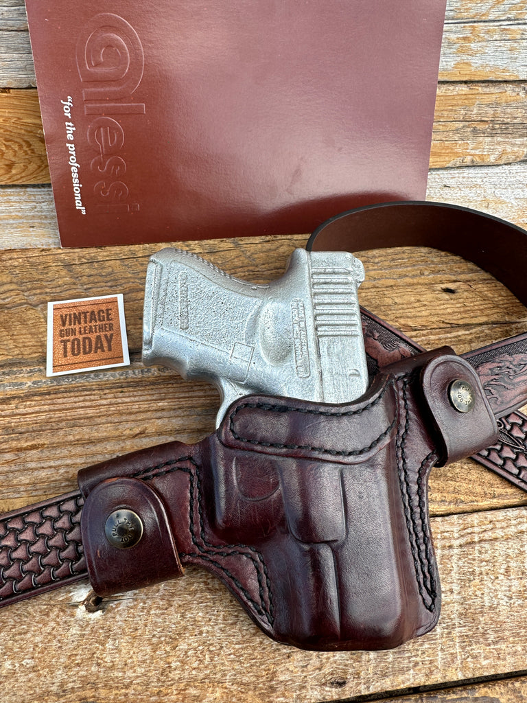 Vintage Lou Alessi CQC-S Brown Leather OWB Holster For GLOCK G26 G27 G33 Right