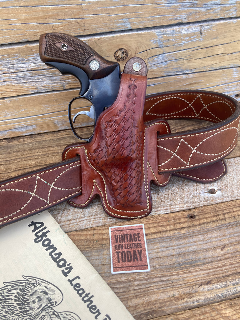 Alfonso's Brown Basketweave Leather Holster For S&W Model 36 Chief Special 2