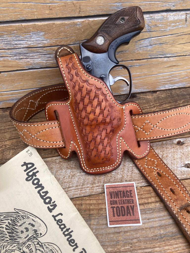 Alfonso's Brown Basketweave Leather Lined Holster For S&W Model 36 Chief Special