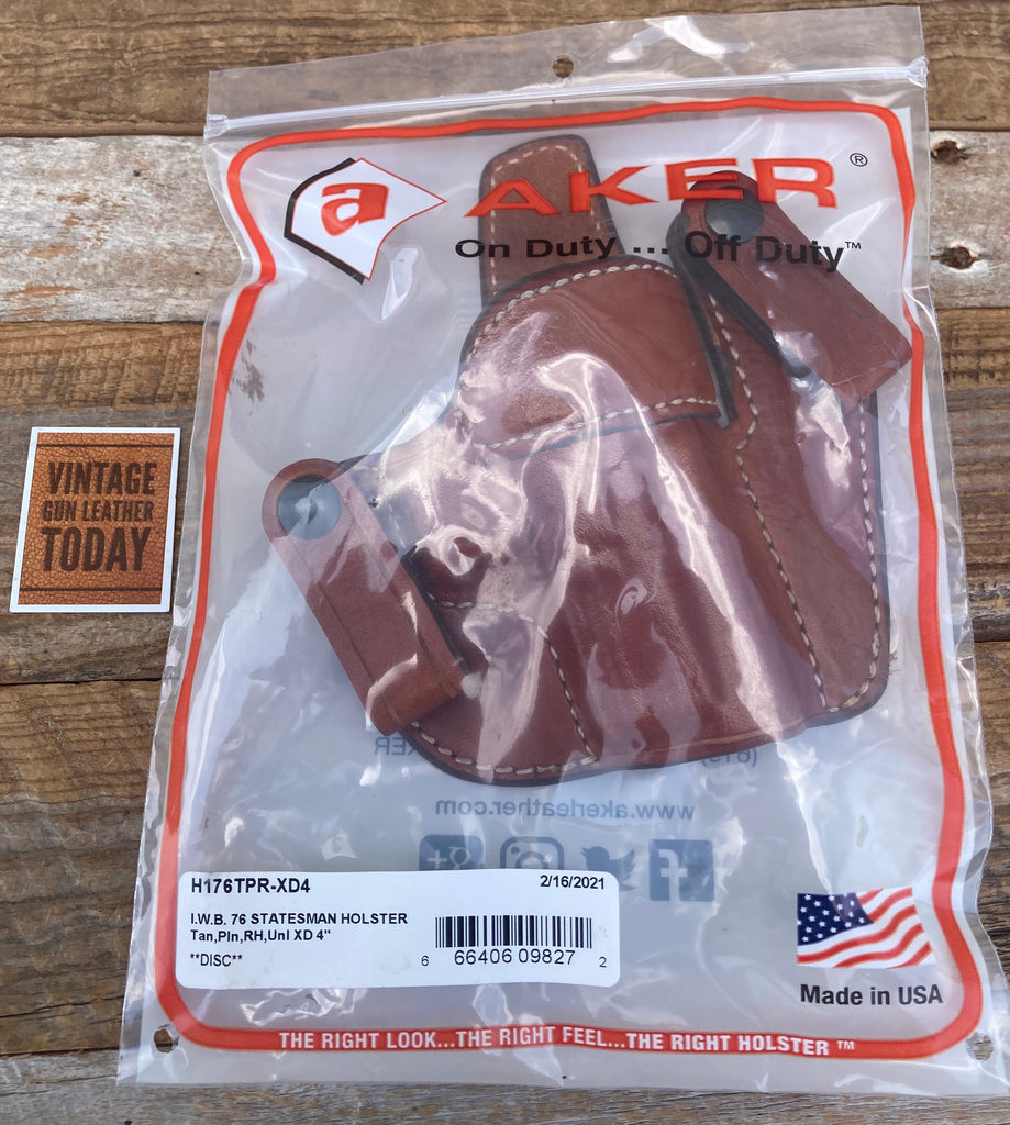 AKER Statesman Brown Leather Right IWB Holster for Springfield XD4