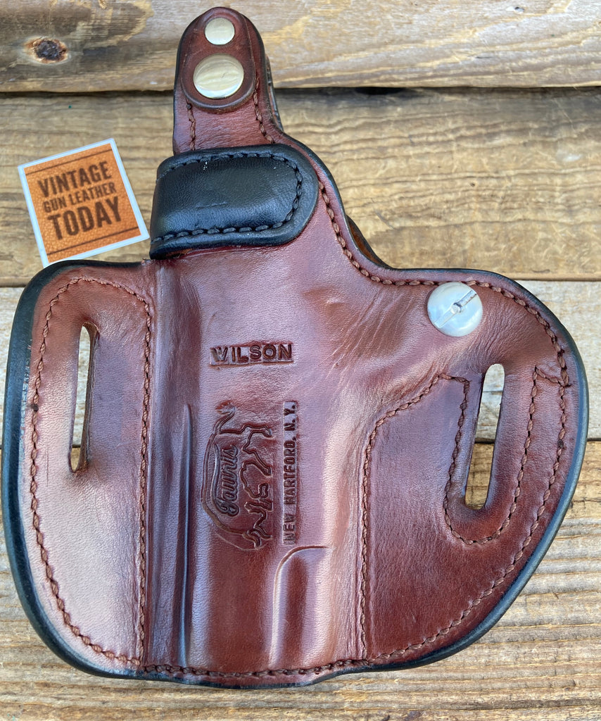 TAURIS Custom Mahogany Brown Leather Lined Holster For Wilson Combat 4 1/4"
