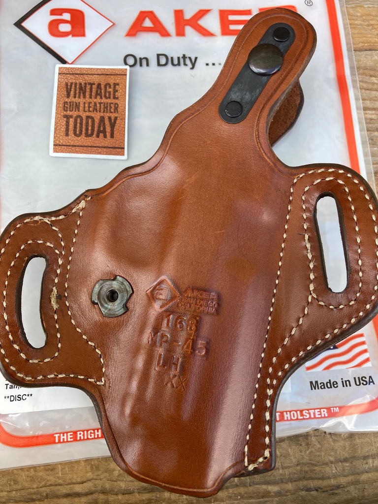 AKER Plain Brown Leather Flatsider OWB Holster For Smith & Wesson M&P 45