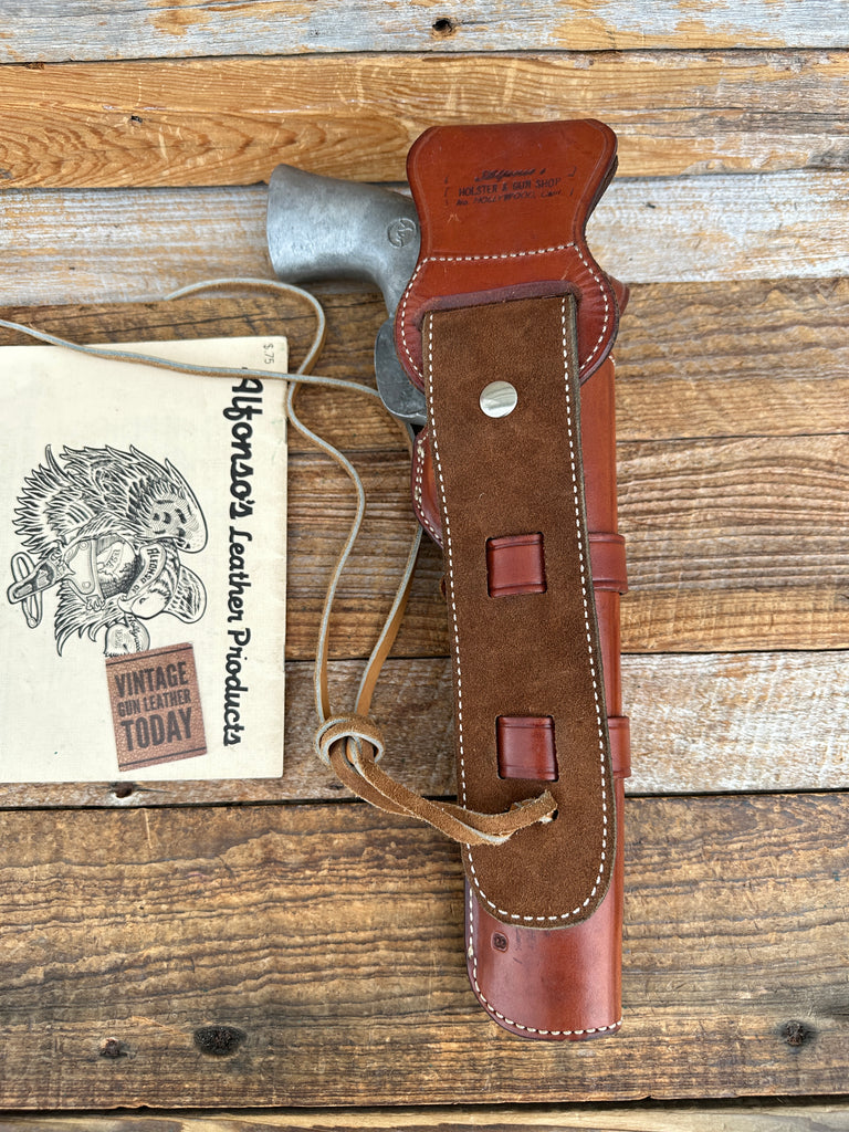 Alfonso's Brown Leather Lined Western Holster for 8" Dan Wesson Revolver LEFT,,