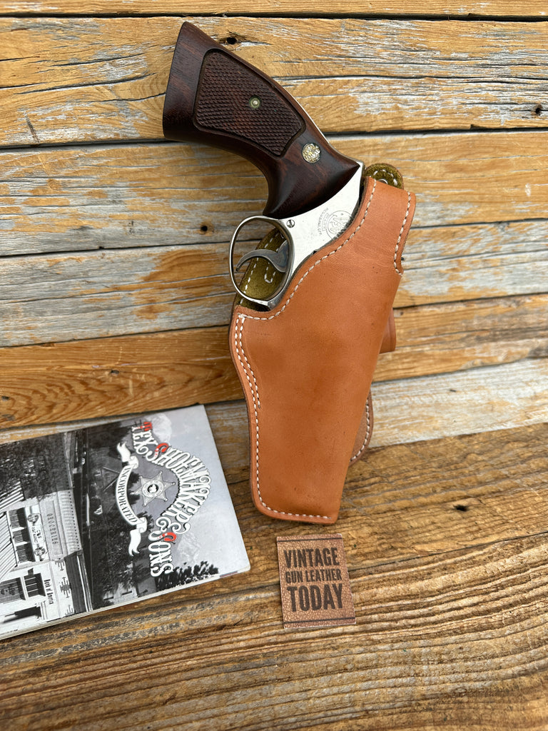 Tex Shoemaker Brown Leather Lined Paddle Holster For S&W L Frame 686 586 Right