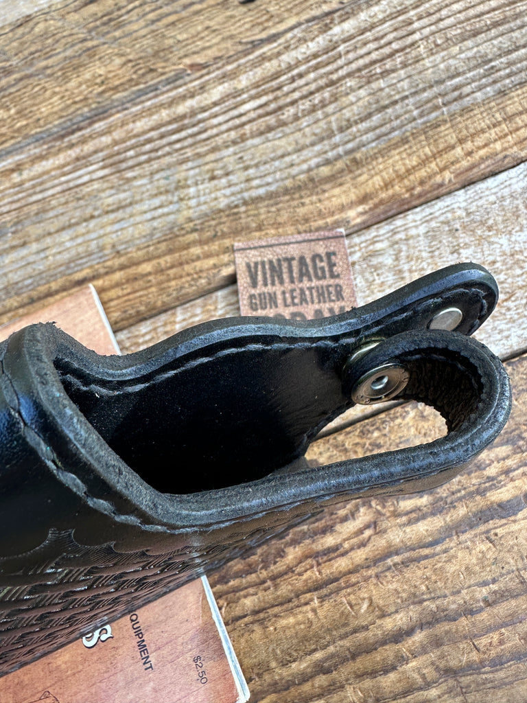 Vintage Tex Shoemaker Black Lined Basket Leather Commander Holster 45 1911