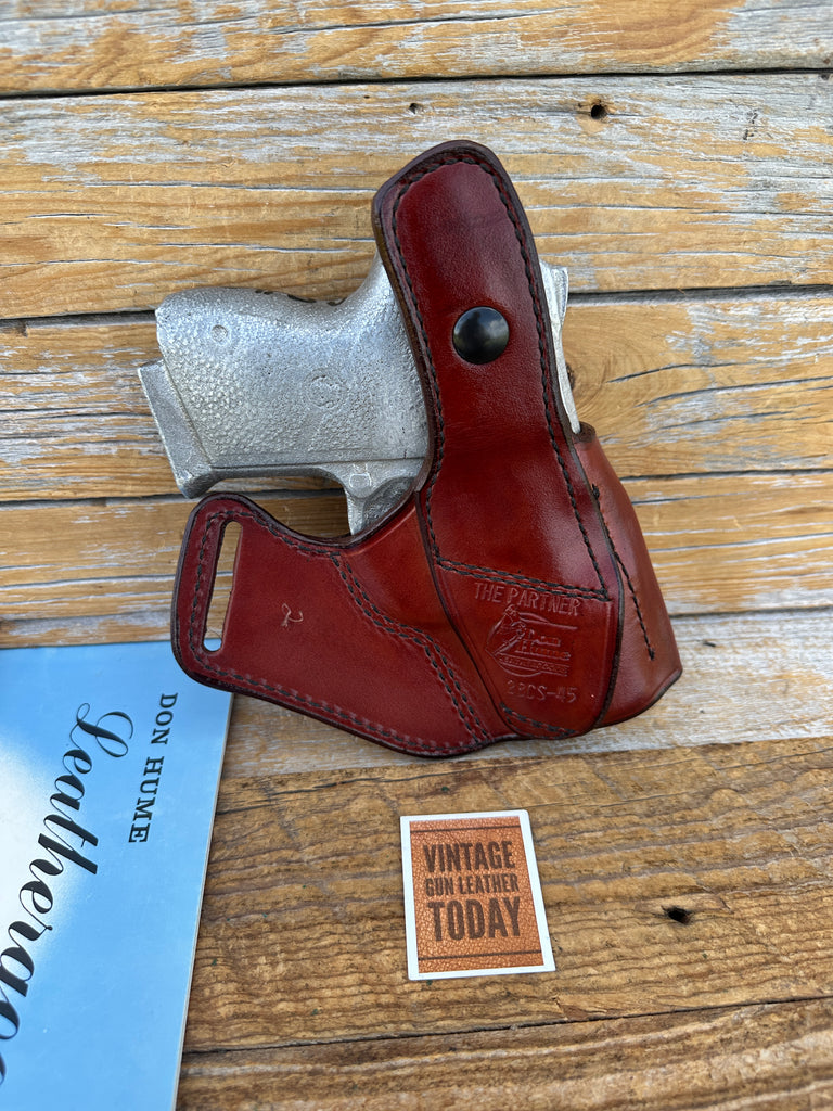 Vintage Don Hume Brown Leather Cross Holster For Smith S&W Chief Special 45 LEFT